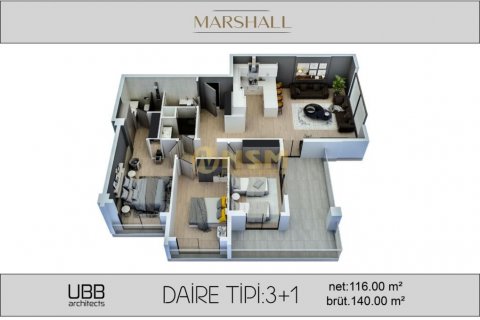 3+1 Lägenhet i Mersin, Turkiet Nr. 92296 - 7