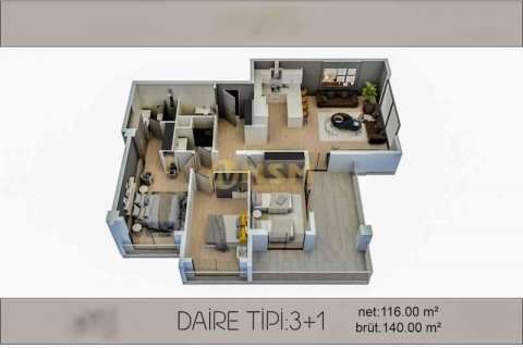 3+1 Lägenhet i Mersin, Turkiet Nr. 92296 - 13