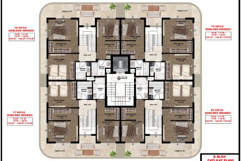 3+1 Takvåning  i Alanya, Antalya, Turkiet Nr. 227641 - 25