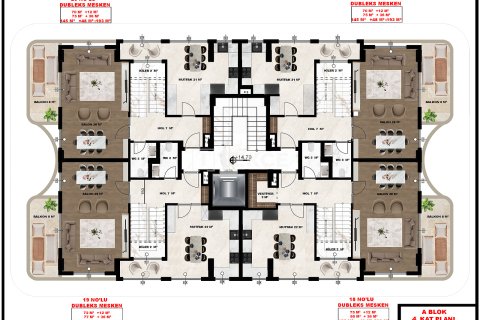 آپارتمان در  Alanya ، ترکیه 2 خوابه ، 70 متر مربع.  شماره 227640 - 27