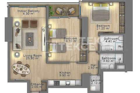 آپارتمان در Istanbul ، ترکیه 2 خوابه ، 140 متر مربع. شماره 215180 - 20