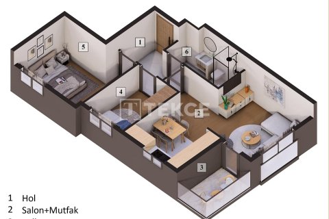 2+1 Lejlighed i Antalya, Tyrkiet Nr. 237979 - 12