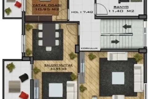 Продажа квартиры  в Аланье, Анталье, Турция 4+1, 1000м2, №223518 – фото 11
