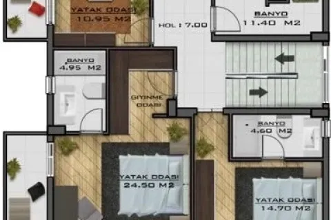 Продажа квартиры  в Аланье, Анталье, Турция 4+1, 1000м2, №223518 – фото 12