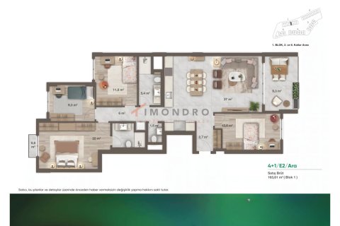 3+1 Leilighet  i Umraniye, Istanbul, Tyrkia Nr. 212812 - 14