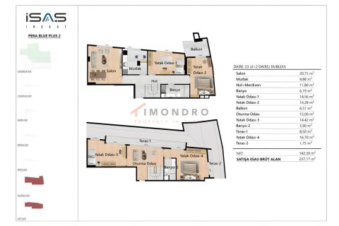 4+1 Leilighet  i Beyoglu, Istanbul, Tyrkia Nr. 221181 - 23