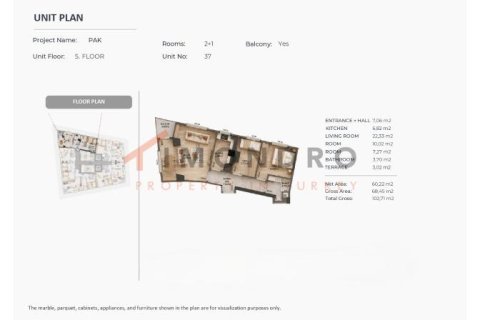 Продажа квартиры  в Бешикташе, Стамбуле, Турция 1+1, 43м2, №223325 – фото 6