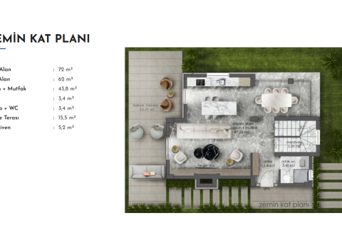 4+1 Villa i Bodrum, Mugla, Tyrkia Nr. 216063 - 12