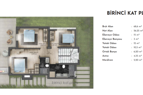 4+1 Villa i Bodrum, Mugla, Tyrkia Nr. 216063 - 13