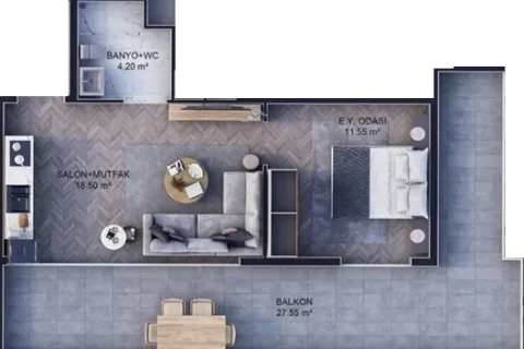 Apartment for sale  in Kepez, Canakkale, Turkey, 1 bedroom, 84m2, No. 220615 – photo 18