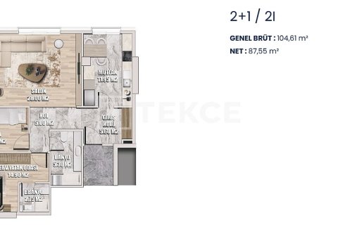 2+1 Leilighet  i Istanbul, Tyrkia Nr. 216435 - 17