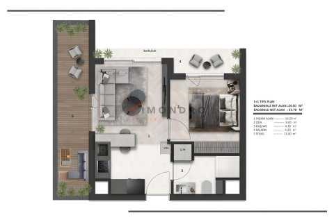 1+1 Leilighet i Aksu, Antalya, Tyrkia Nr. 221124 - 12