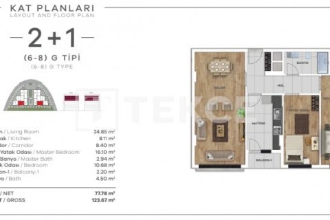 5+1 Lejlighed  i Istanbul, Tyrkiet Nr. 90645 - 6