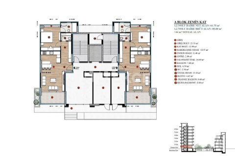 Продажа квартиры  в Мерсине, Турция 1+1, 90м2, №237836 – фото 11