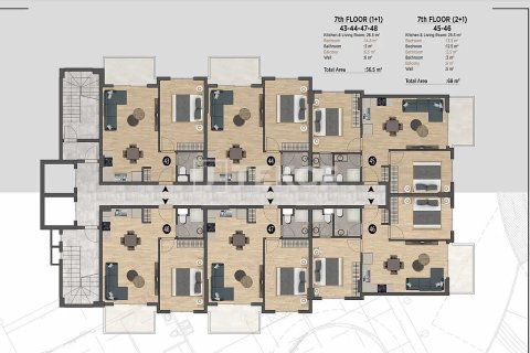Daire  1+1  Alanya, Antalya, Türkiye №215011 - 24