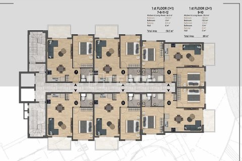 Daire  1+1  Alanya, Antalya, Türkiye №215011 - 27