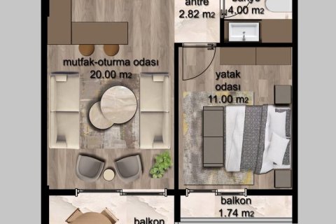 Продажа квартиры в Эрдемли, Мерсине, Турция 2 комн., 69м2, №227923 – фото 8