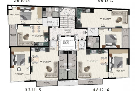 1+1 Lejlighed i Alanya, Antalya, Tyrkiet Nr. 87537 - 16