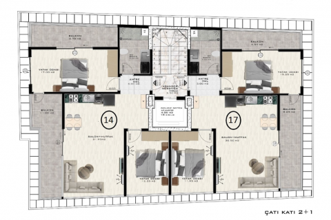 1+1 Lejlighed i Alanya, Antalya, Tyrkiet Nr. 87537 - 17