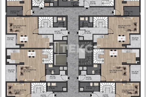 آپارتمان در  Antalya ، ترکیه 1 خوابه ، 65 متر مربع.  شماره 222165 - 14