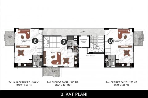 Daire 1+1 Oba, Antalya, Türkiye №101215 - 14
