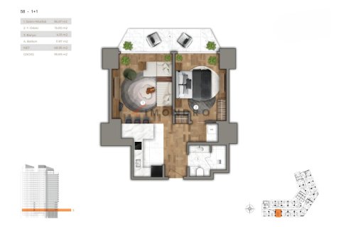 Продажа квартиры в Сарыере, Стамбуле, Турция 1+1, 85м2, №221720 – фото 30