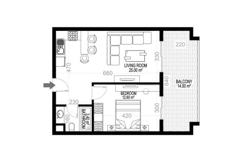 Квартира в Yekta Kingdom Premium 1+1, Махмутлар, Анталья, Турция №226648
