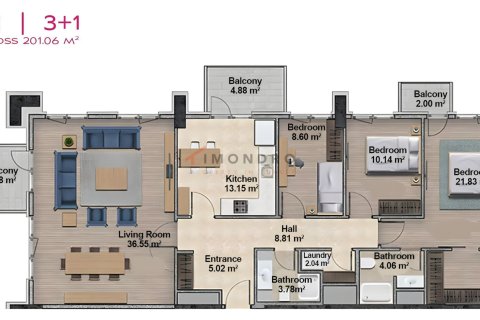 Продажа квартиры в Эсеньюрте, Стамбуле, Турция 4+1, 222м2, №225395 – фото 29