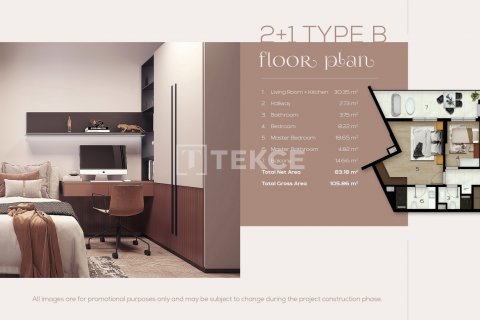 1+1 Lejlighed i Istanbul, Tyrkiet Nr. 104443 - 20
