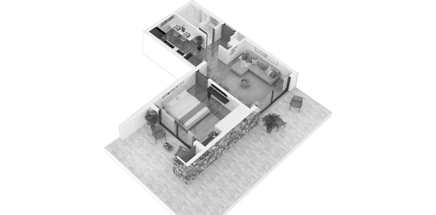 Daire Habitat 1+1, Tatlısu, Gazimağusa, №111497
