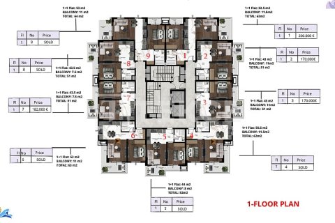 1+1 Wohnung in Alanya, Antalya, Türkei Nr. 237664 - 26