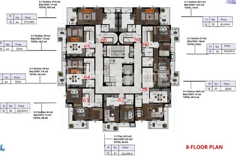 3+1 Takleilighet i Alanya, Antalya, Tyrkia Nr. 237667 - 25
