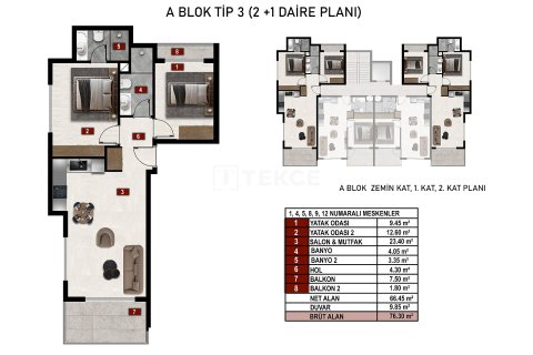 Продажа квартиры  в Аланье, Анталье, Турция 1+1, 55м2, №212536 – фото 23