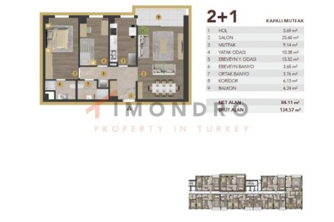 Продажа квартиры в Зейтинбурну, Стамбуле, Турция 2+1, 112м2, №217267 – фото 18