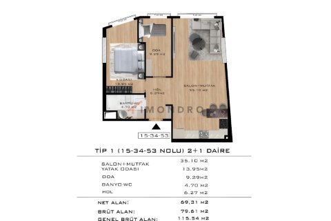 2+1 Leilighet i Istanbul, Tyrkia Nr. 212029 - 11