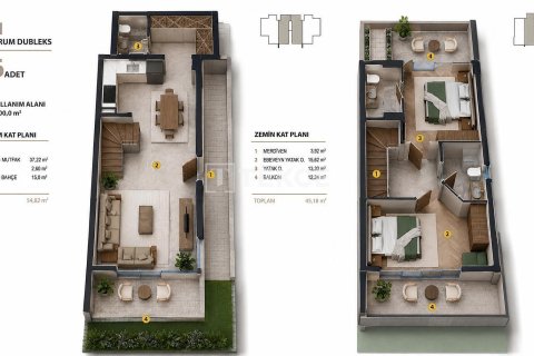 2+1 Lägenhet  i Kas, Antalya, Turkiet Nr. 225293 - 18