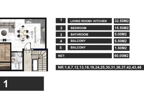 Dubleks daire Avsallar, Antalya, Türkiye №93446 - 12