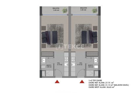 Apartment for sale  in Lefkosha, Northern Cyprus, 1 bedroom, 54m2, No. 232287 – photo 27