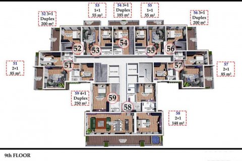 آپارتمان در  Alanya ، ترکیه 85 متر مربع.  شماره 93842 - 20