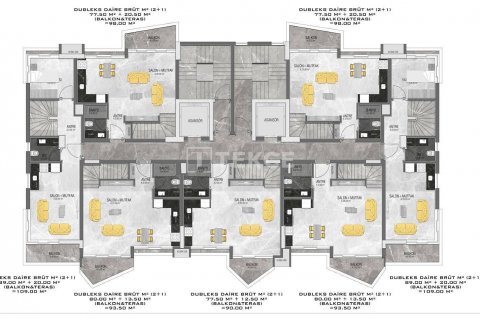 2+1 Penthouse  i Alanya, Antalya, Tyrkiet Nr. 53006 - 17