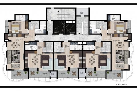 3+1 Takvåning  i Alanya, Antalya, Turkiet Nr. 211672 - 20