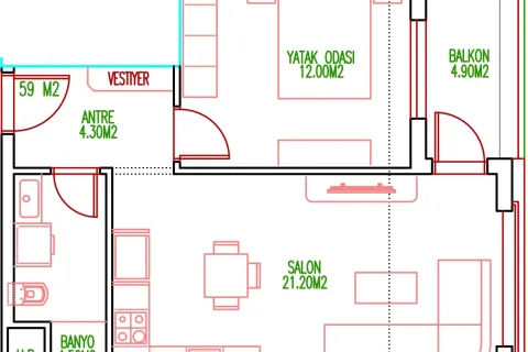 Продажа квартиры  в Турции 1+1, 68м2, №220224 – фото 12