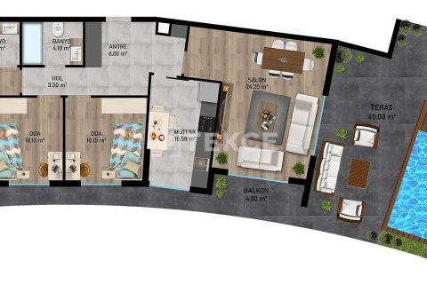 2+1 Lejlighed i Aksu, Antalya, Tyrkiet Nr. 215043 - 22