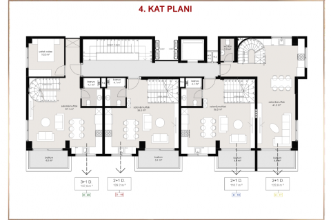 Продажа пентхауса  в Оба, Анталье, Турция 1+1, 58м2, №108046 – фото 22
