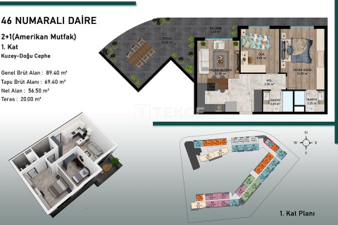 1+1 Wohnung  in Aksu, Antalya, Türkei Nr. 107330 - 20