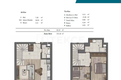 2+1 Lejlighed  i Antalya, Tyrkiet Nr. 219739 - 26