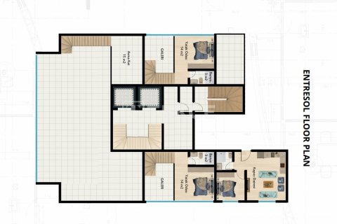 1+1 Lejlighed i Alanya, Antalya, Tyrkiet Nr. 86348 - 4