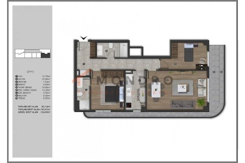 3+1 Lägenhet i Kâğıthane, Istanbul, istanbul, Turkiet Nr. 216172 - 15