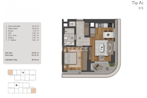 1+1 Lägenhet  i istanbul, Turkiet Nr. 228845 - 25