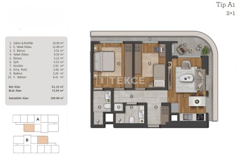 1+1 Lägenhet  i istanbul, Turkiet Nr. 228845 - 26